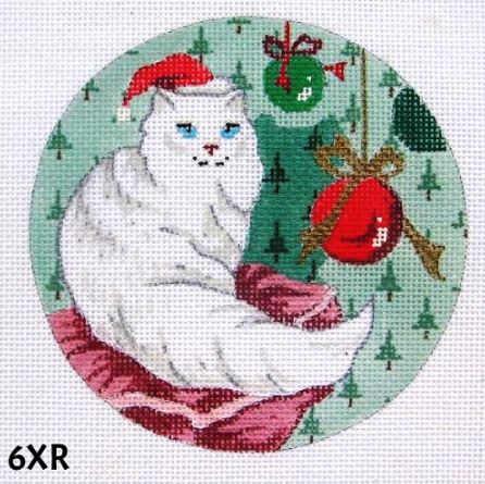 White Persian Cat & Ornaments