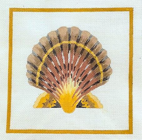 Rust, Gold & Brown Scallop Shell