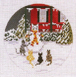 Snow Cat Party Ornament