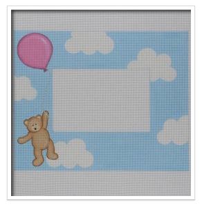 Flying High Teddy Bear Frame/Plaque - Pink