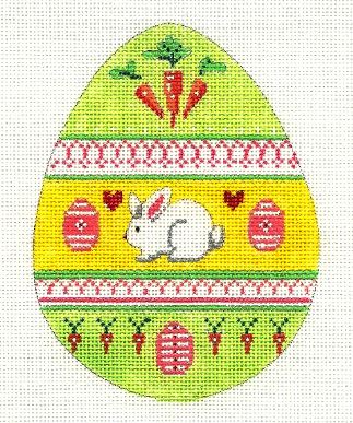 White Easter Bunny and Carrots