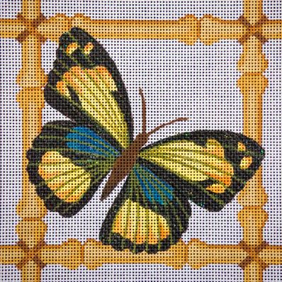 Yellow Butterfly and Bamboo