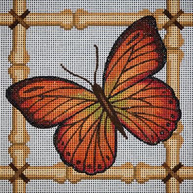 Orange Butterfly and Bamboo