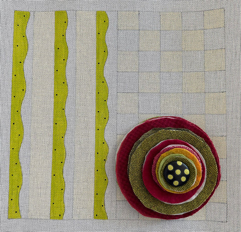 Checker Board/Wool Flower (Ditto Needlepoint Works)