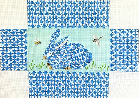 Blue Fishnet Bunny Brick Cover