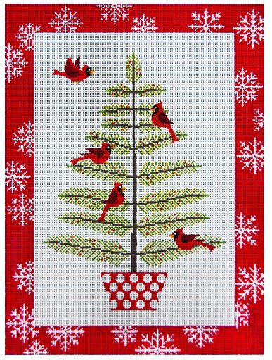 Cardinals in Pine Tree