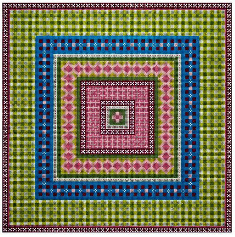 Green Gingham Geometric