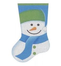 Snowman Mini Sock Blue/Green