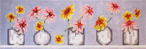 Flower Vase Strip w/Blue Background