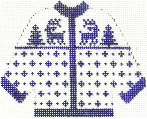 Blue Reindeer Cardigan (Silver Needle)