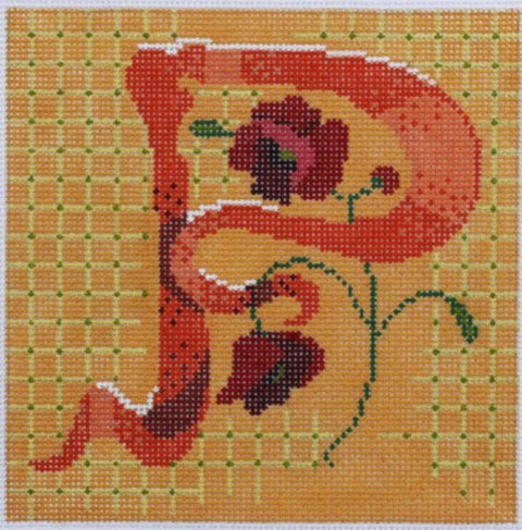 Letter P w/Poppy