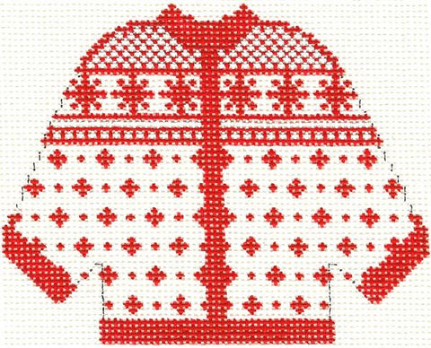 Red Alpine Cardigan (Silver Needle)