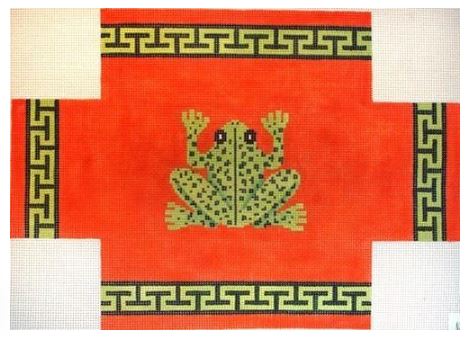 Frog and Greek Key on Orange Brick Cover