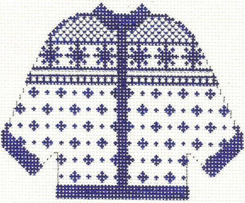 Blue Alpine Cardigan (Silver Needle)