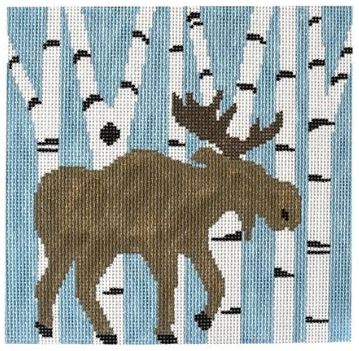 Moose in Birch Trees