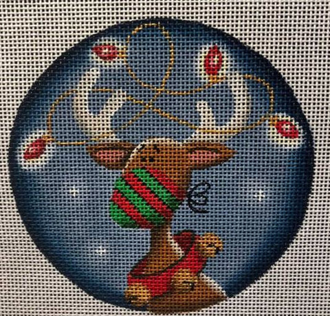 Covid Rudolph w/Mask and Lights