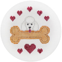 White Poodle Loves His Bone