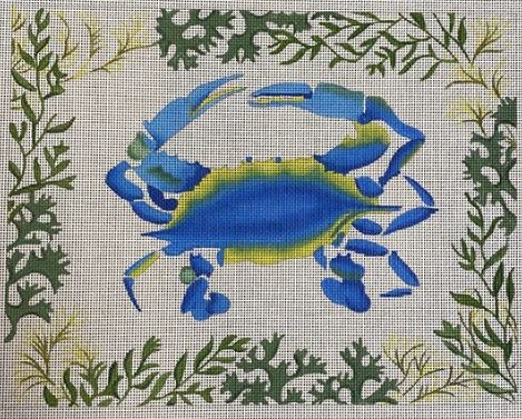 Blue Crab w/Mixed Seaweed Border