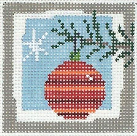 Red/Orange Striped Bauble