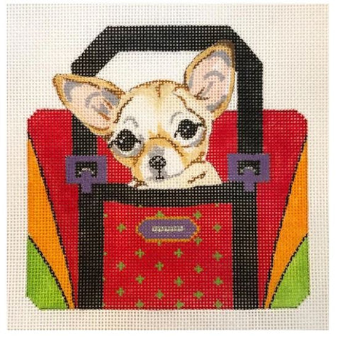 Chihuahua Puppy In Red Purse