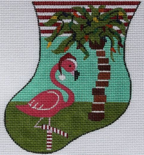 Flamingo w/Palm Tree Mini Stocking