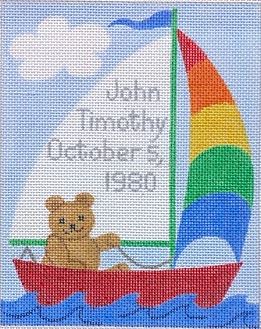 Sailing Teddy Birth Announcement 