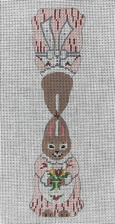 Brown Girl Bunny & Roses Bouquet/Pink Dress (MM Designs)
