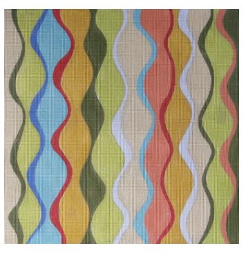 Wavy Harlequin - Oranges/Greens