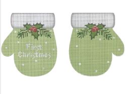 First Christmas Mittens - Pale Green