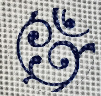 Blue Swirl Round Ornament
