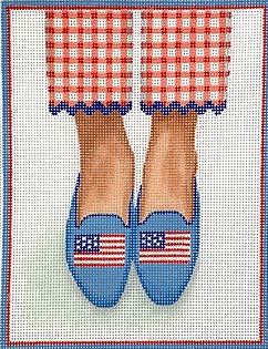 Needlepoint Loafers - American Flags