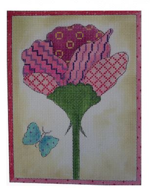 Pink Flower w/Butterfly