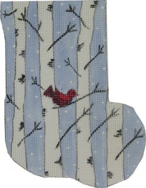 Red Bird in the Birches