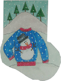 Snowman Ugly Sweater Mini Stocking