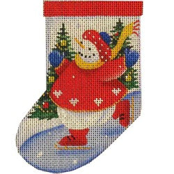 Red Skating Snowman 