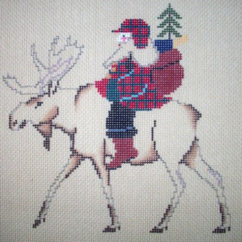 Santa on a Moose 