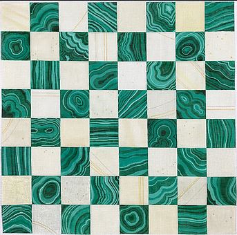 Chess/Checkers Board - Malachite/Ivory     
