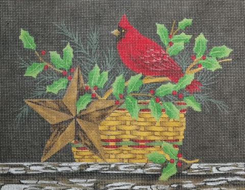 Cardinal and Holly Still Life
