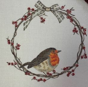 Bird on Berry Wreath
