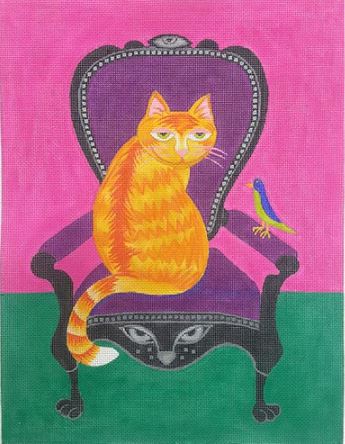 Cat in a Velvet Chair