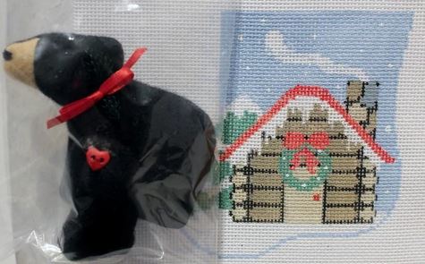 Log Cabin w/Black Bear