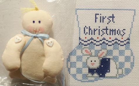 First Christmas Blue Bunny w/Baby