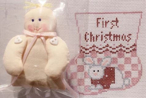First Christmas Pink Bunny w/Baby
