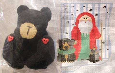 Woodland Santa w/Black Bea