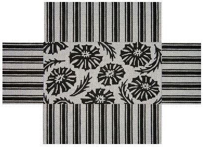 Black/White Flowers and Stripes