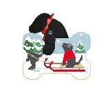 Sledding w/Black Lab