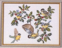 Birds and Holly - 14ct (Eva Rosenstand)