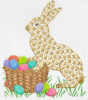 Golden Fishnet Easter Bunny