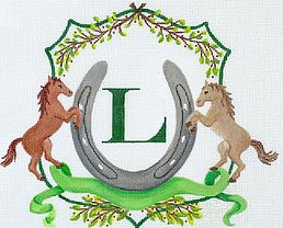 Horses/Horseshoe/Ribbon/Greenery