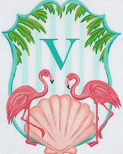Flamingos/Scallop/Palm Branches
